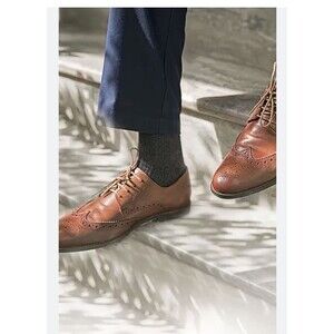 hugo boss Brown Leather Wing Tip Vero Cuoio Lace Up Shoes Men 9.5